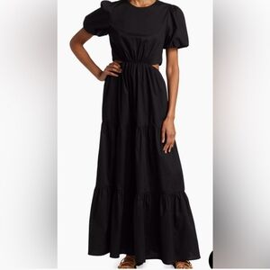 Wayf Black Maxi Dress With Cut Outs